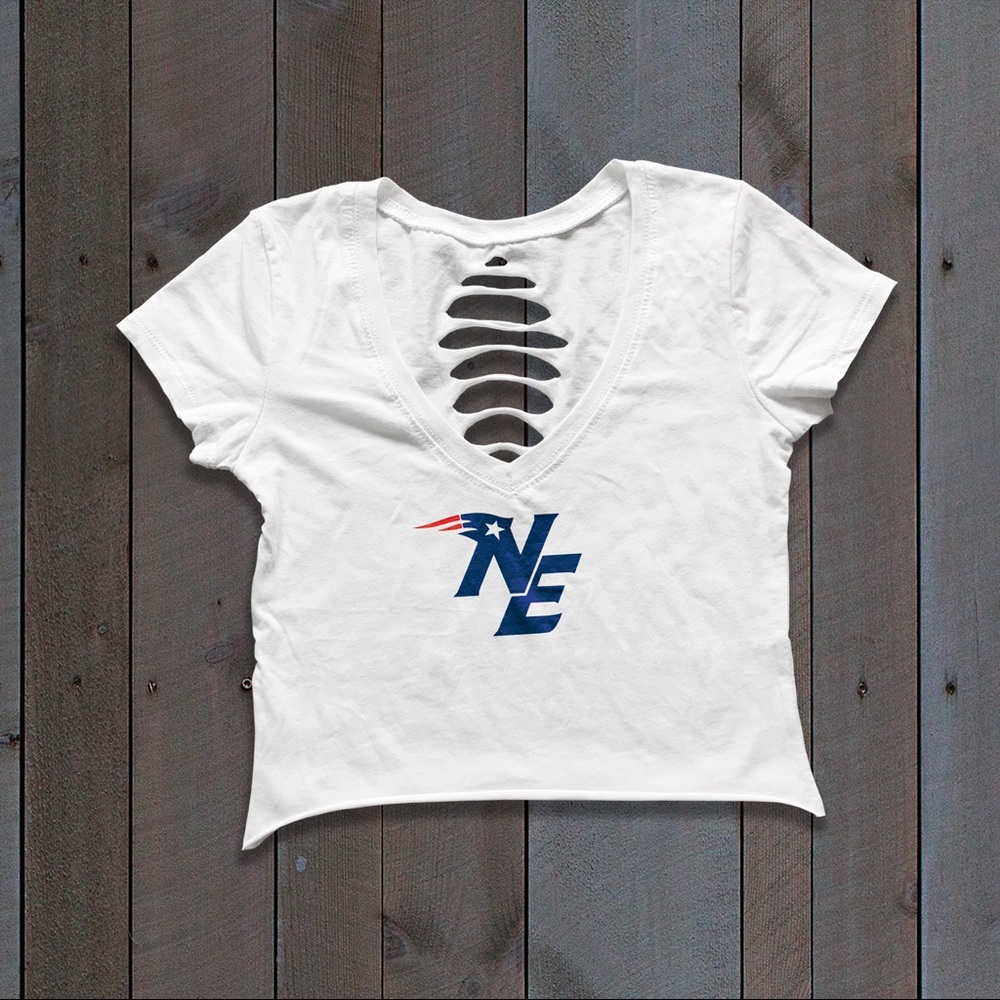 New England Patriots football croptop tee shirt
